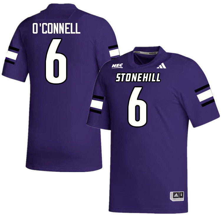 Stonehill Skyhawks #6 Jack O'Connell College Football Jerseys,Uniforms Stitched-Purple